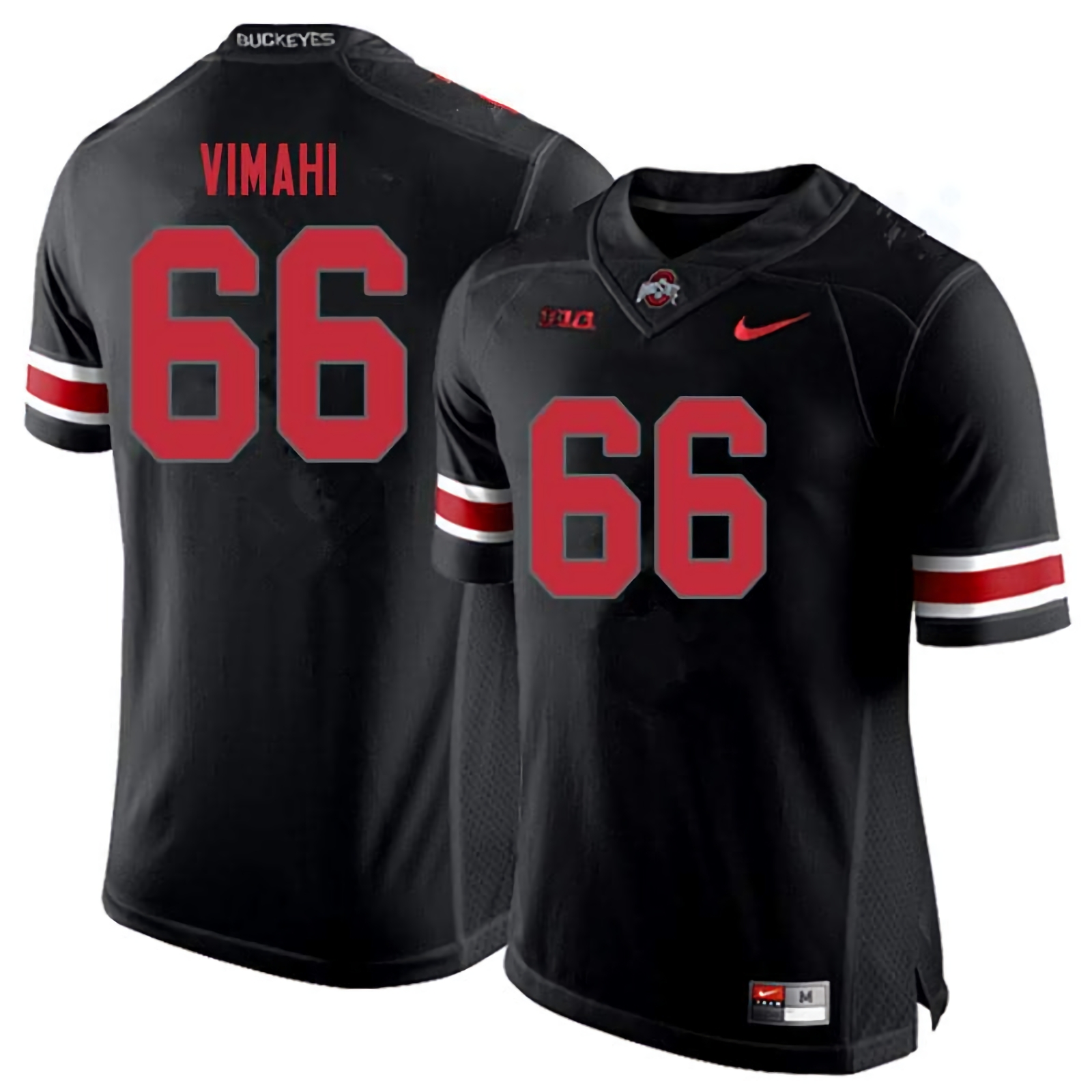 Enokk Vimahi Ohio State Buckeyes Men's NCAA #66 Nike Blackout College Stitched Football Jersey MHR6356CS